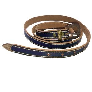 Vintage navy leather belt